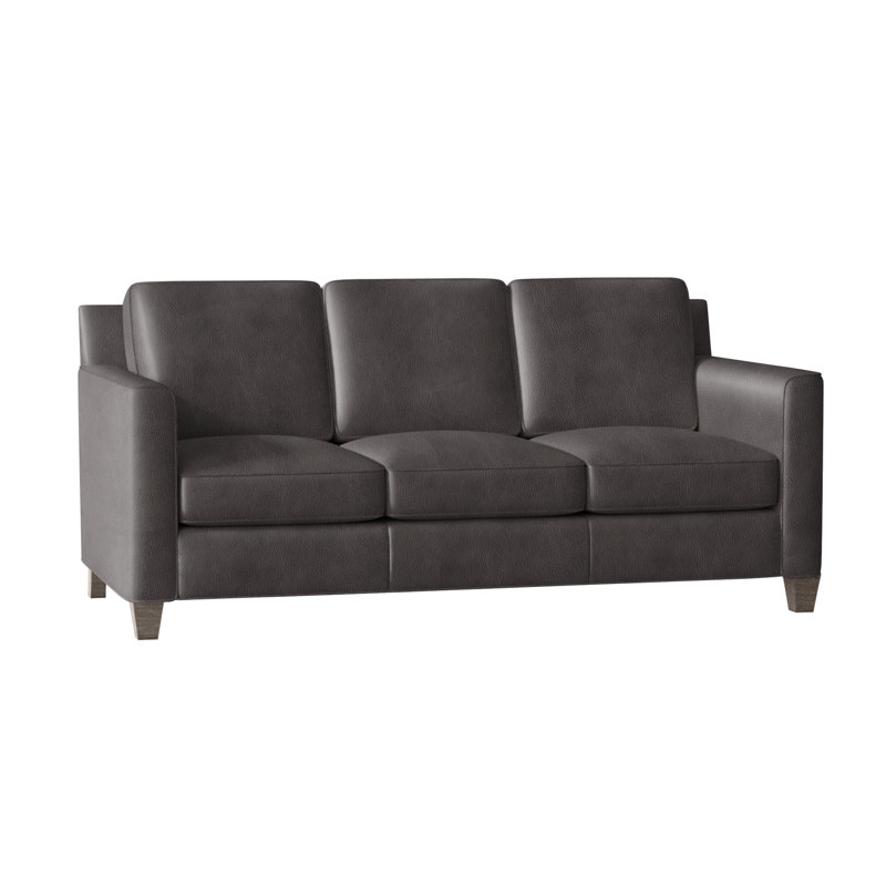 Yorba Leather Sofa, Stone, Aline Fumo Genuine Leather