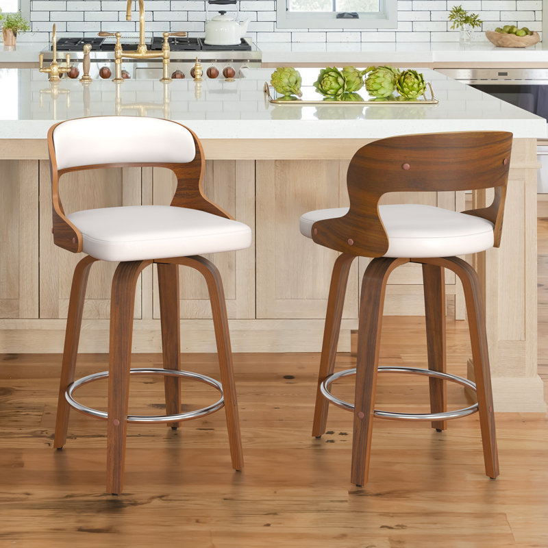 Tabouret de comptoir pivotant 26 po Carylon, Blanc