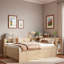 Lit de jour en bois avec tiroirs de rangement, tablettes latérales, bureau et lit gigogne-120974253-120974257