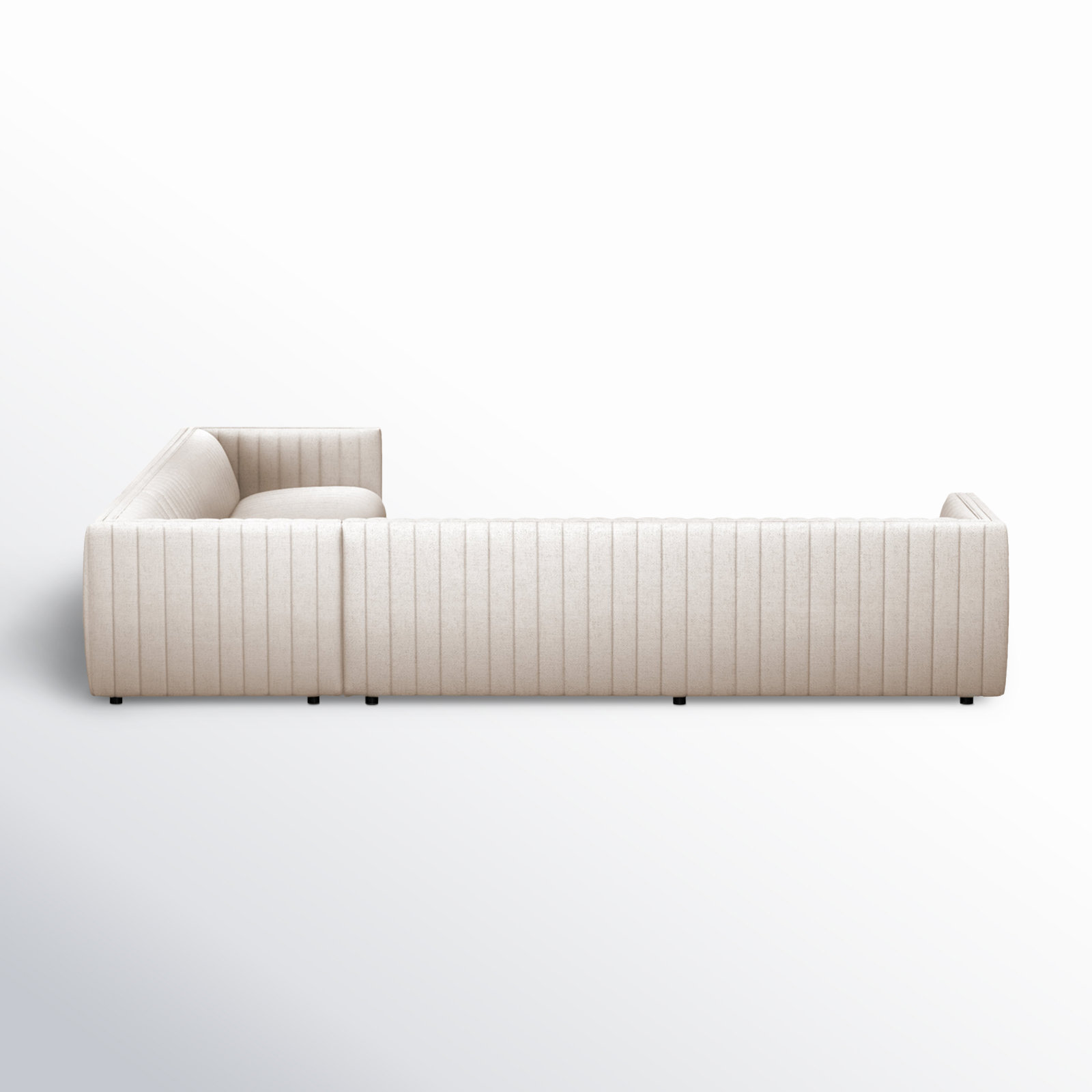 Brandt Modular Upholstered L-Sectional, Natural Rayon Velvet