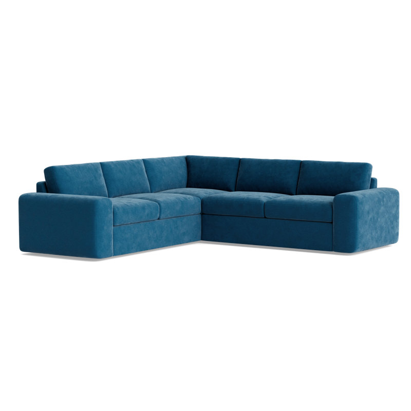The OG Sectional, Left Hand Facing, Performance Velvet - Denim