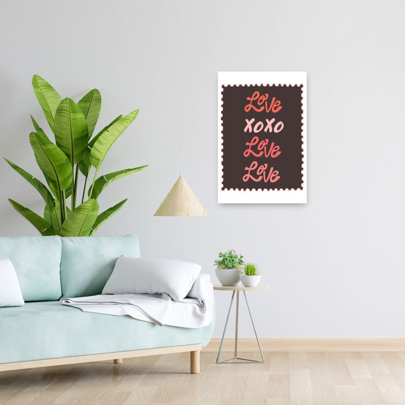 «Love Xoxo Stamp», art mural contemporain romantique