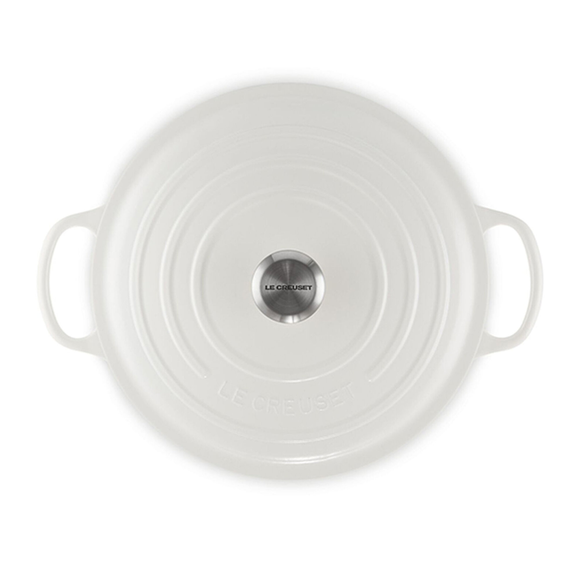 Le Creuset Signature Enameled Cast Iron Round Dutch Oven with Lid, White, 7.25 quarts