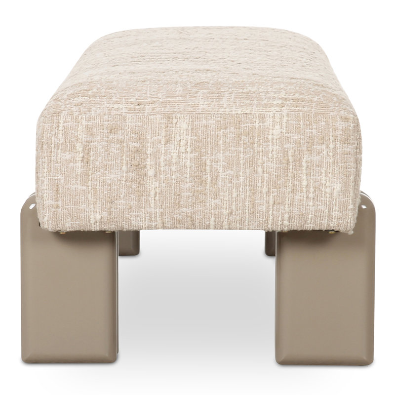 Priya Upholstered Bench, White, Cream
