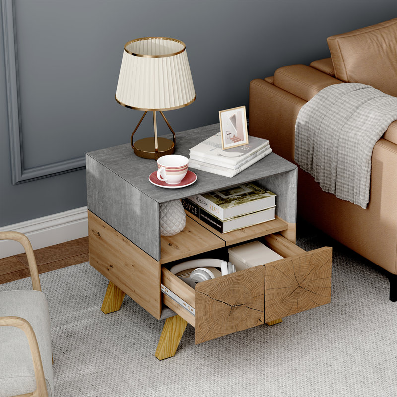Table de chevet Syke, gris