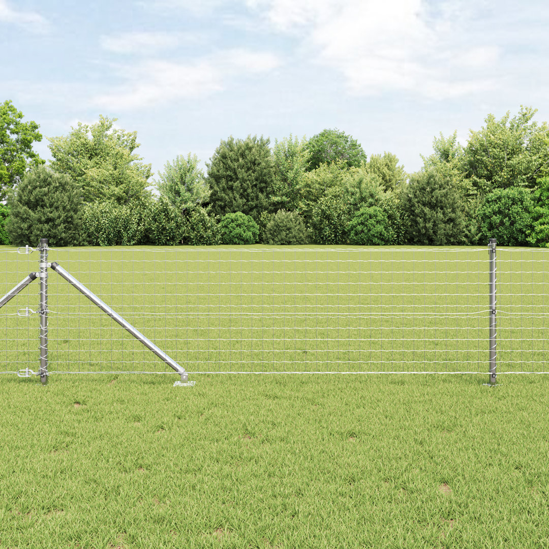 Fence Posts With Spike 13 Pcs Diameter32 Mm Galvanised Steel