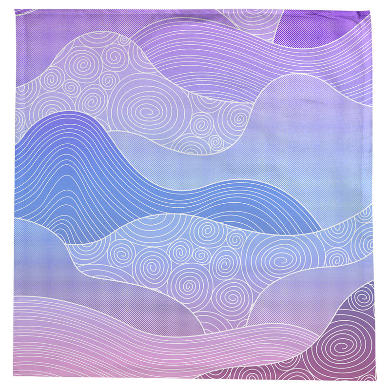 Nappe ondulations à la main Leffel, Bleu / Mauve