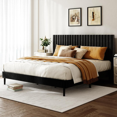 Bed Frame with Adjustable Headboard