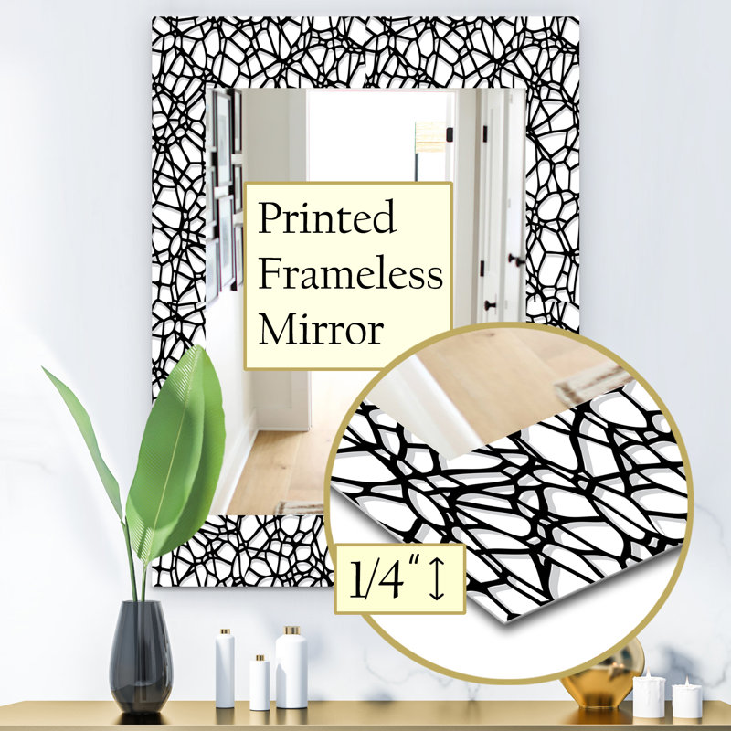 Motif abstrait de mosaïque - miroir décoratif abstrait, H 24 po x l 32 po