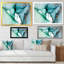 Turquoise et vagues de marbre vert - décoration murale moderne en toile-1520268498-1520268500