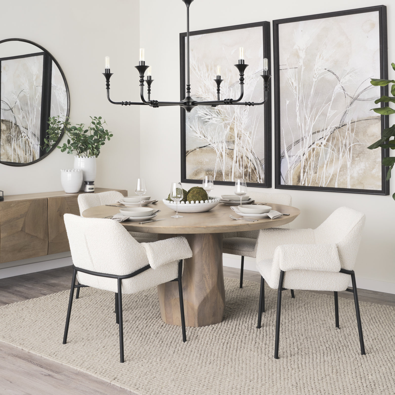 Gloriette 19.62'' H Upholstered Metal Armchair, Polyester/Polyester Blend/Acrylic Cream