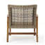Chaises club d'extérieur en bois d'acacia naturel et gris avec détails en osier (ensemble de 2)