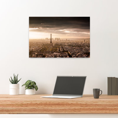 «Paris Golden Hour», reproduction d'art dramatique abstraite contemporaine, art mural