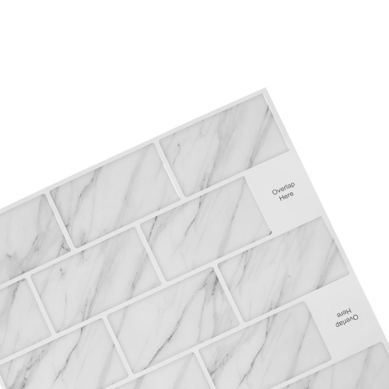 30cm x 30cm Wallpaper Tile, White/Grey