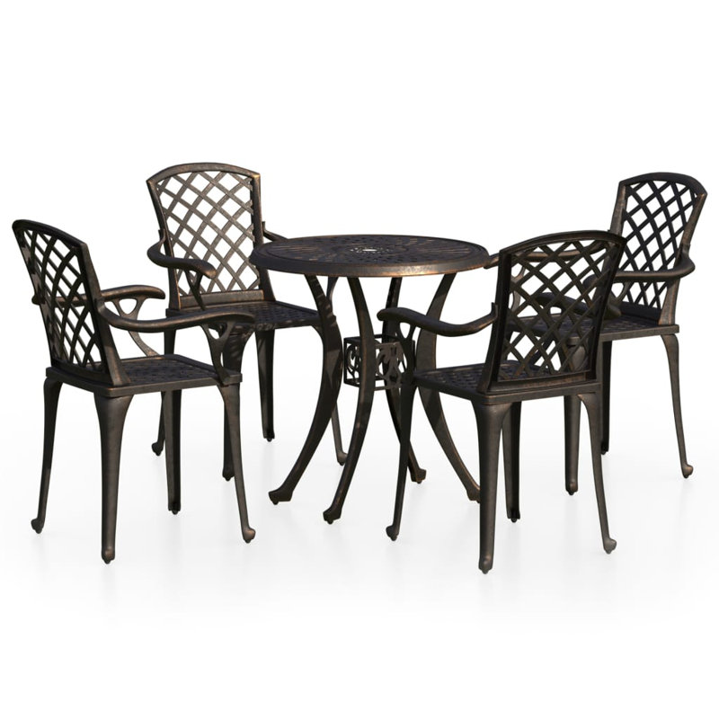 Corbit 4 - Person Patio Dining Set with Round Table, Bronze