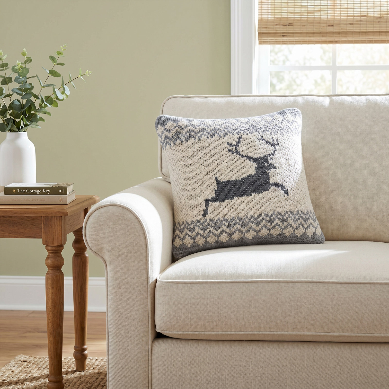 10" x 10" Reindeer Throw Pillow