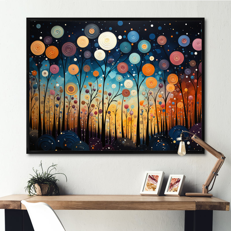 «Wanderlust I», impression colorée sur toile Mid Mid Century, Cadre flottant noir, H 12 po x l 20 po x P 1 po