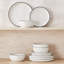 Service de table 12 pièces en céramique blanche 12 pièces - Service de vaisselle de style moderne pour 4 personnes, comprenant assiettes, assiettes à salade et bols - Articles essentiels pour les Fêtes, les mariages et les dîners-1660536158