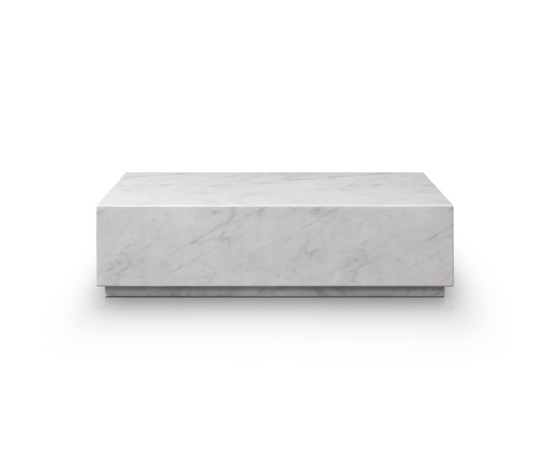 Table basse 55 po en marbre véritable blanc