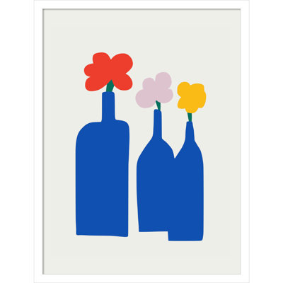 Blue Bottle Vase Print by Little Dean