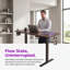 Solid Rubberwood Electric Standing Desk with Single Motor, Adjustable Height Sit‑Stand Desk