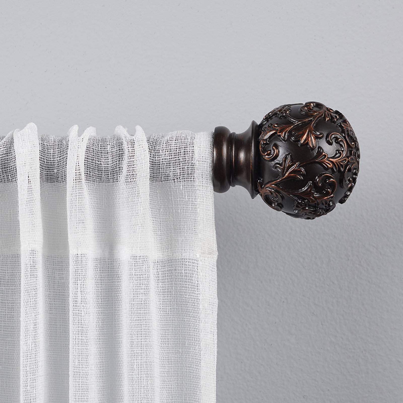 Jewett Adjustable Vine Curtain Rod, Matte Bronze, 36" - 72"