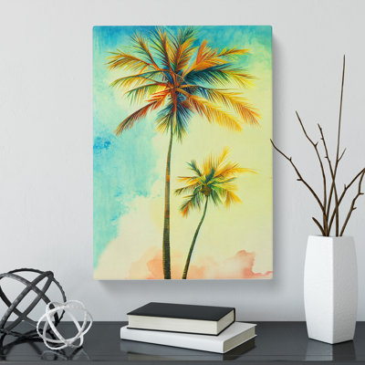 Watercolour Palm Trees - Wrapped Canvas