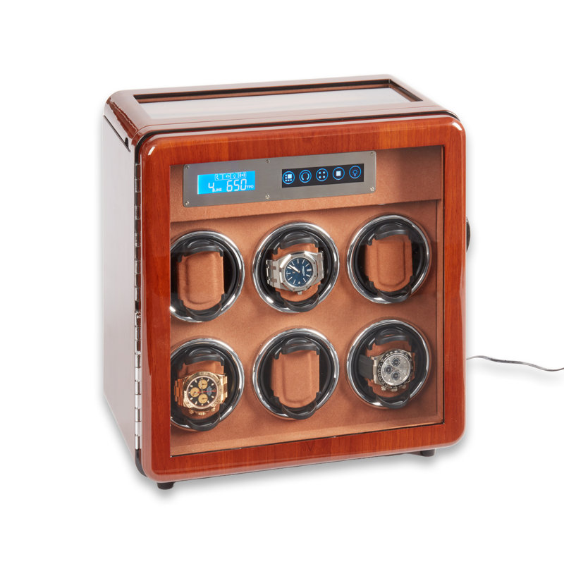Monty Dark Brown Wood Lockable Watch Winder and Storage Case