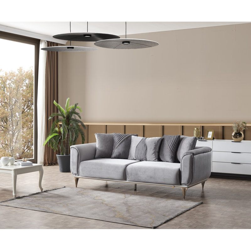 Causeuse et fauteuil d'appoint Peranza, Gris
