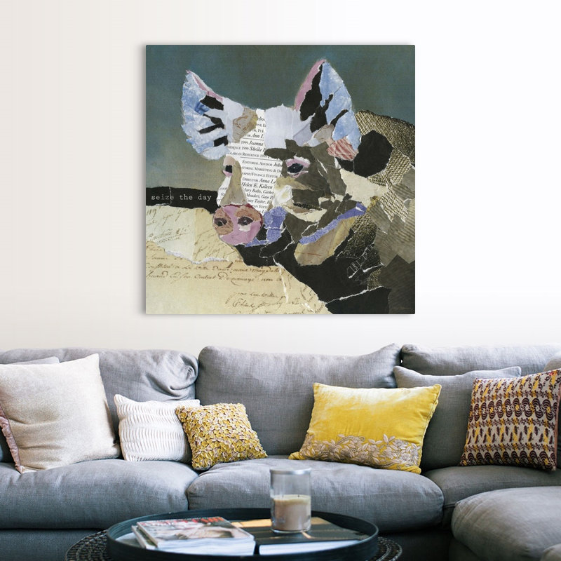Cochon de campagne - Impression sur toile, H 48 po x l 48 po x P 1,25 po, Toile tendue