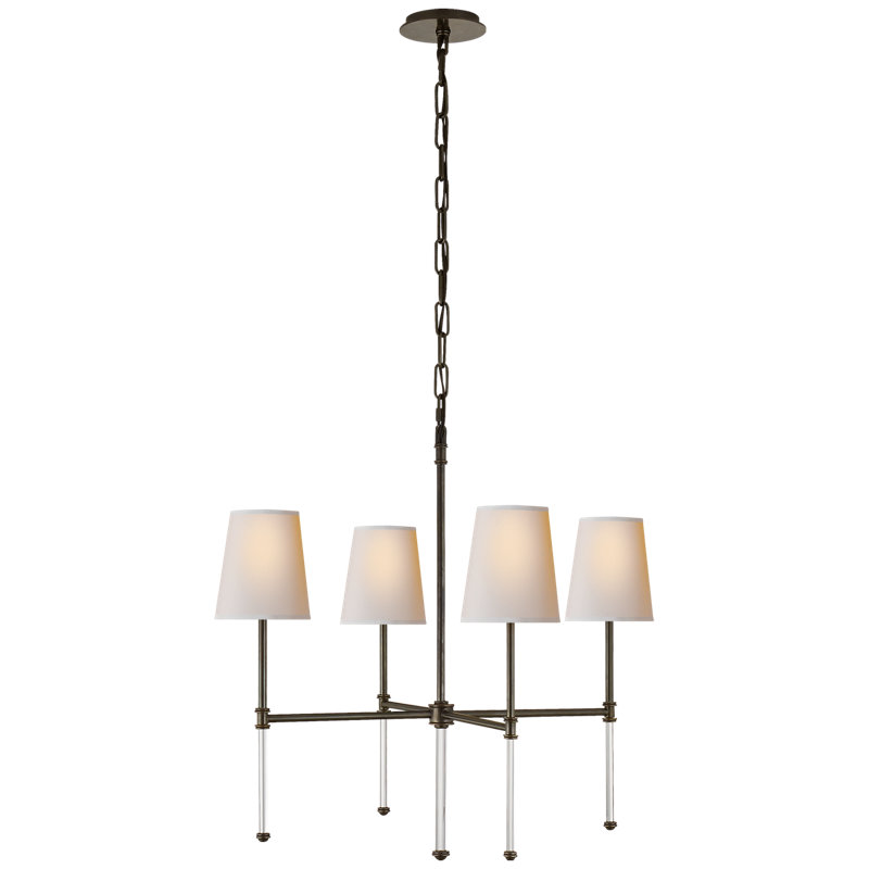 Suzanne Kasler Camille Small Chandelier, Bronze, Fabric