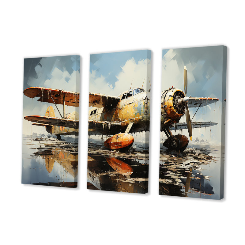 Rêve d'avion surréel - ensemble d'art mural avion, H 32 po x l 48 po x P 1 po