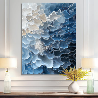 Abstract Sea Breeze Waves I - Coastal Metal Wall Art, Nautical Metal Print