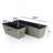 2-Pack Smart Self-watering Rectangle Planter for Indoor and Outdoor - Hand Woven Wicker - Gray-1150669056