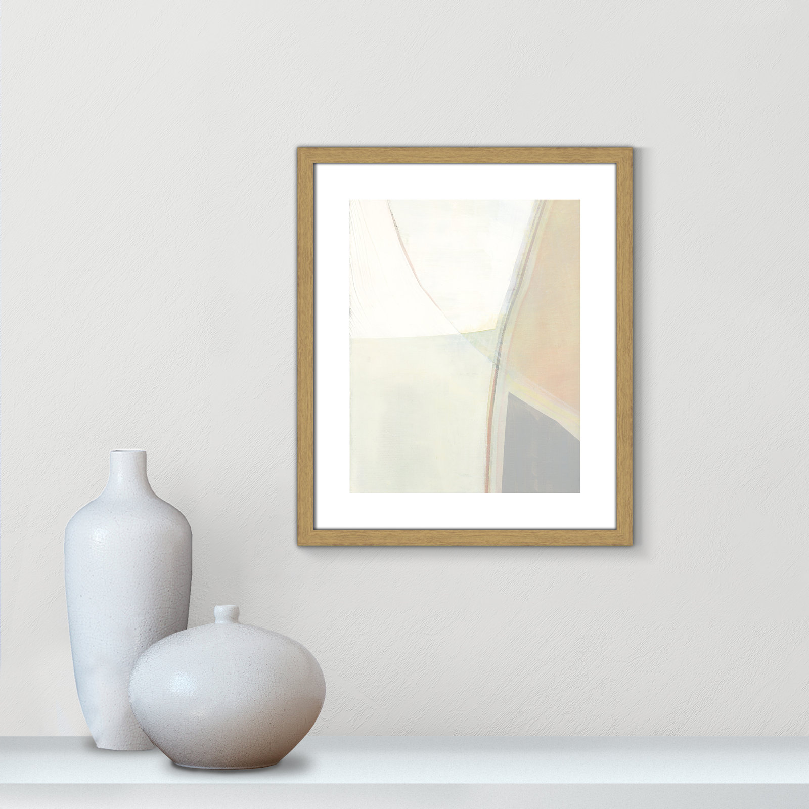 Alexandria "In Neutral II" Painting by Cartissi, 19" H x 16" W x 0.75" D, Beige Wood Framed Paper