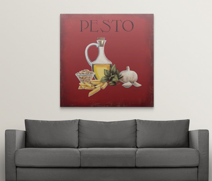 « ii » par marco fabiano, affiche rétro Italian Cuisine, H 20 po x l 20 po x P 1,5 po, Toile