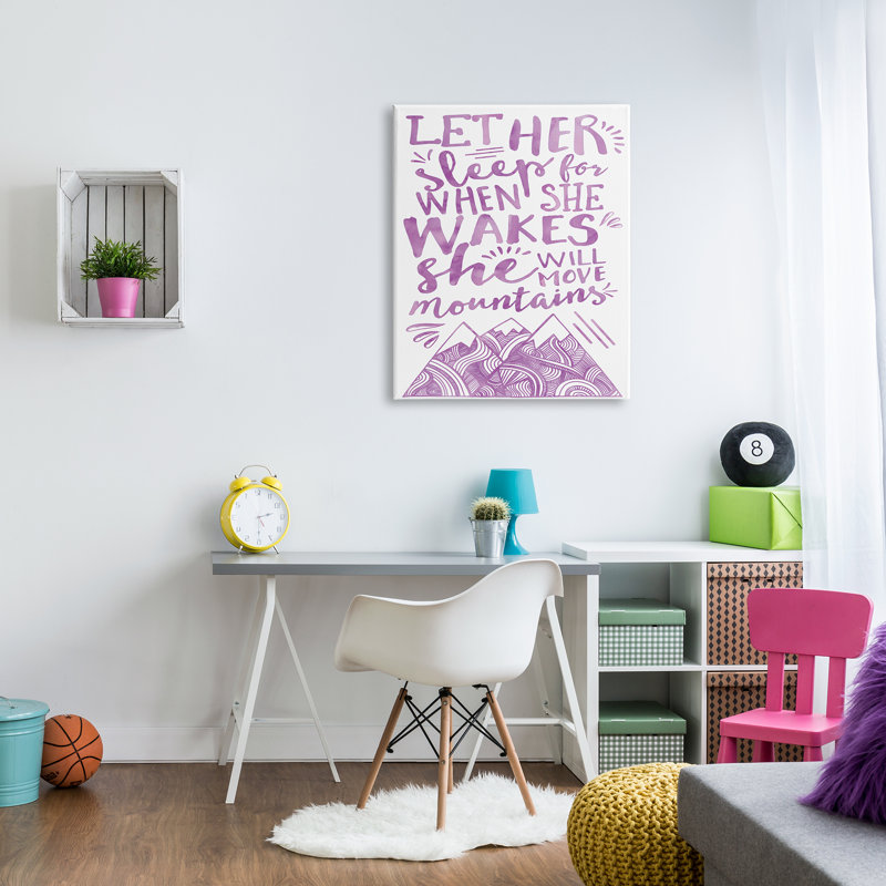 «Let Her Sleep», montagnes mauves, Plaque murale, L 30 po x H 40 po