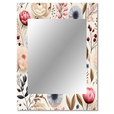 Motif de Bernan Ethereal Botanicals Ranunculus - miroir mural floral, miroir décoratif de chalet, impression d'art en métal