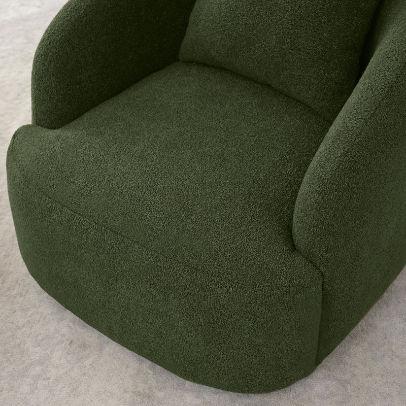 Fauteuil pivotant rembourré 34,2 po, Mélange de polyester vert