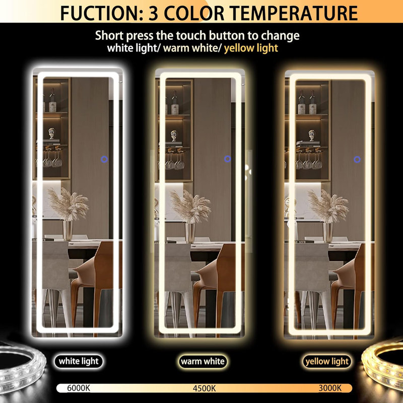 Miroir pleine grandeur moderne et contemporain, Blanc
