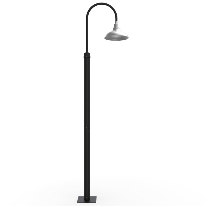 Lampadaire Adesh, H 132 po x l 12 po x P 20,5 po, Argent galvanisé