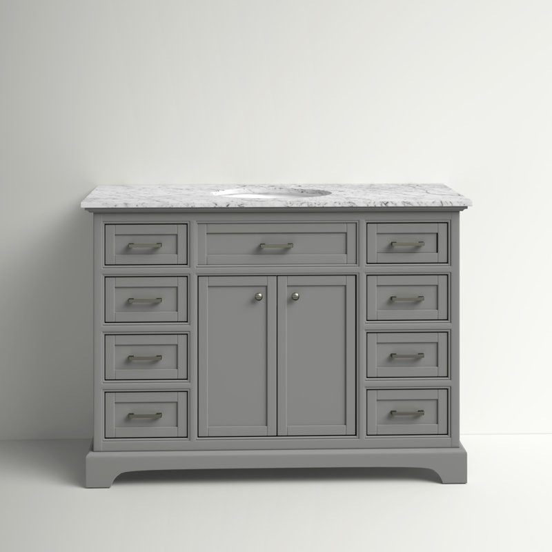 Ensemble de meuble-lavabo simple de 48 po Hermes, Gris