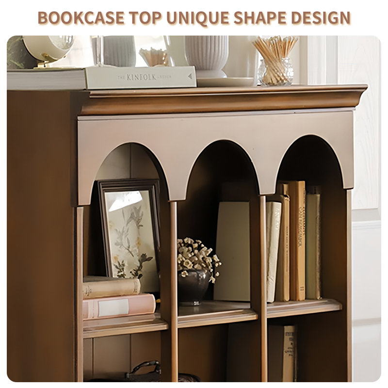 Retro Solid Wood Floor-standing Bookcase