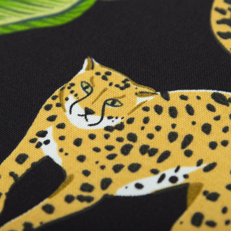 Black and Green Cheetah Print Square Outdoor Pillow