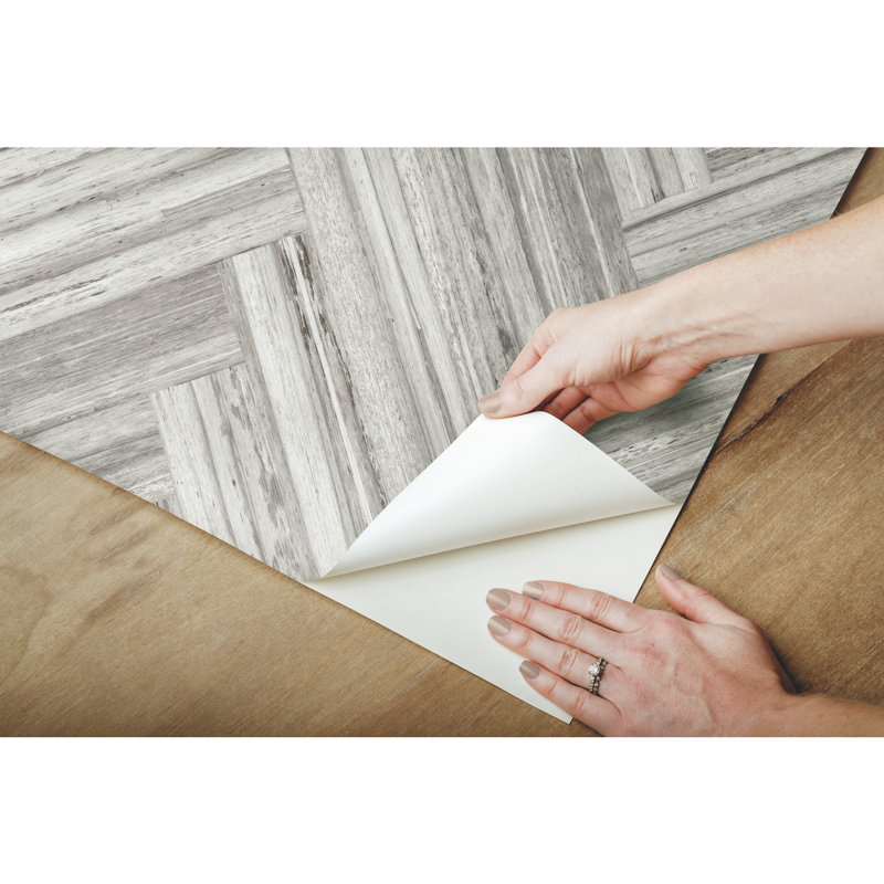 Hermosa Herringbone Peel & Stick Wallpaper, Grey