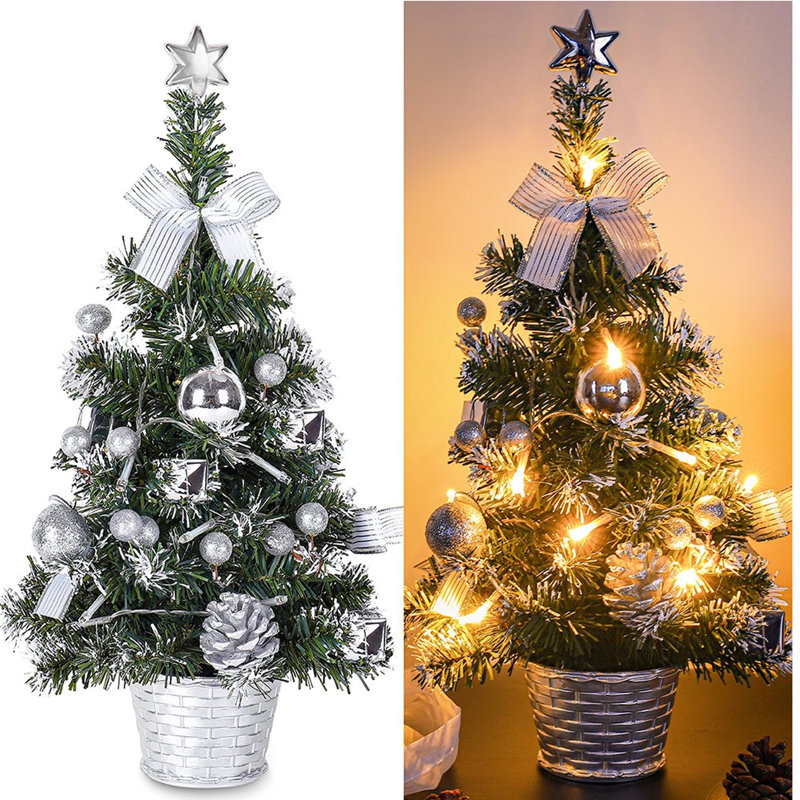 Mini arbre de Noël artificiel 40CM pré-éclairé, 17,7 pouces