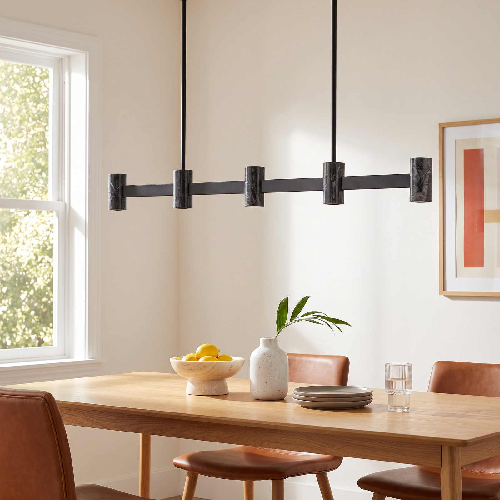 Braulio 5 Light Marble Dimmable LED Pendant