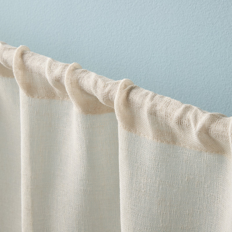 DRAPER JAMES Bonnet Eyelet Lace Sheer Rod Pocket Curtain Panel Pair, Natural