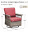 Ensemble de 2 fauteuils de jardin pivotants à bascule, gris/rouge, accoudoirs de 12,5 cm, coussin épais résistant aux intempéries, pivotant à 360°, assise profonde, housses de protection pour un confort optimal, à bascule, grande durabilité, rotation, confortables