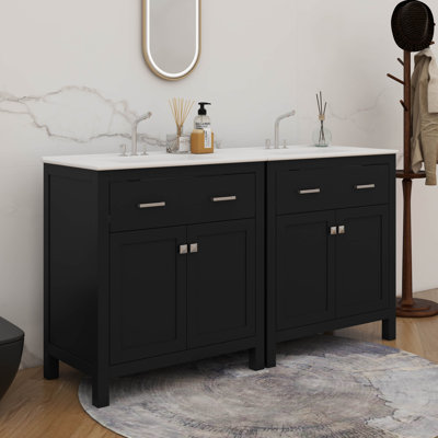 Ensemble de meuble-lavabo simple 60 po avec lavabo double 60 po